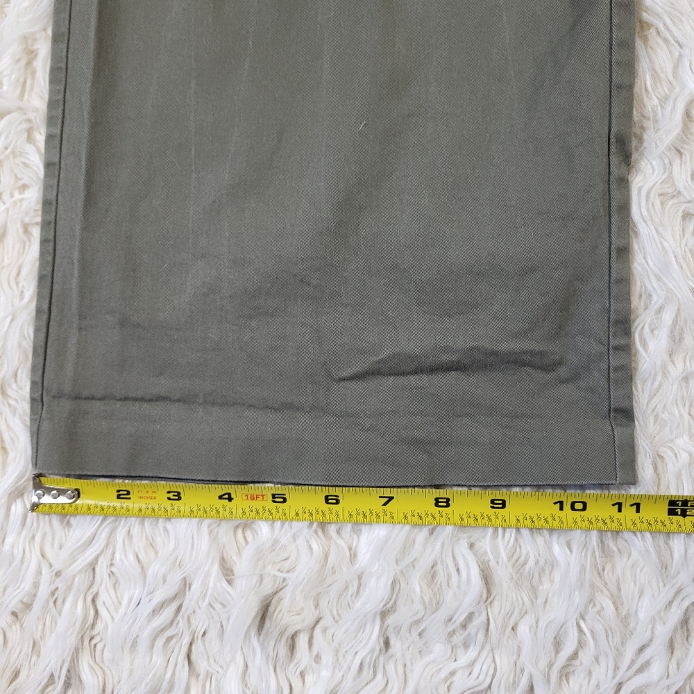 Good American - Good Ease Wide Leg Twill Pants Green Olive - Size 6/28 - Picture 12 of 16